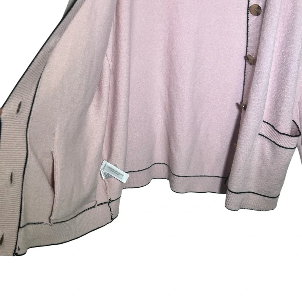 Ann Taylor Pink V Neck Cardigan NWT Large